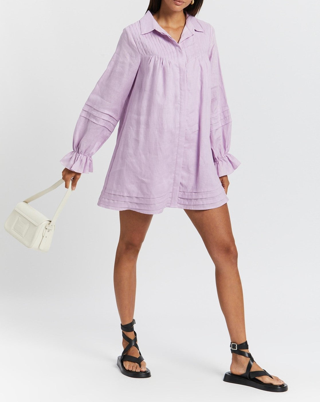 100% Linen Button Through Oversized Dress