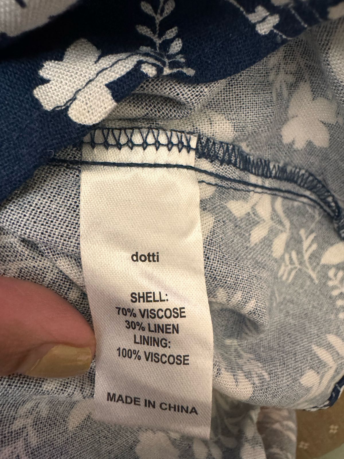 Dotti Navy Blue & White Floral Dress – Chic & Versatile