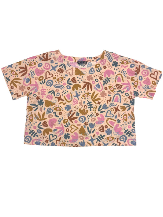 Princess Highway Pale Pink Linen Top with Summer Prints – Size 18UK