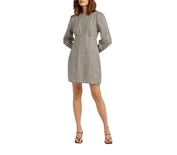 DISSH Gaia Houndstooth Linen Cocktail Dress – Timeless Elegance & Luxury