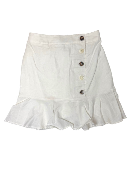White Linen Mini Skirt with Flare Hem – Thrifted Summer Essential