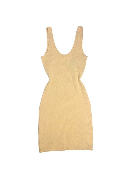 Butter Yellow Knit Bodycon Sleeveless Dress