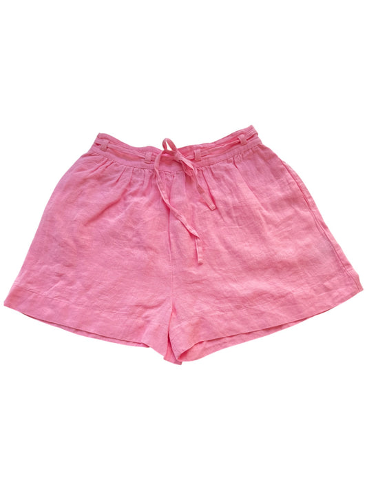 Seed Heritage Pink Linen Waist-Tie Relaxed Shorts – 100% Linen Comfort