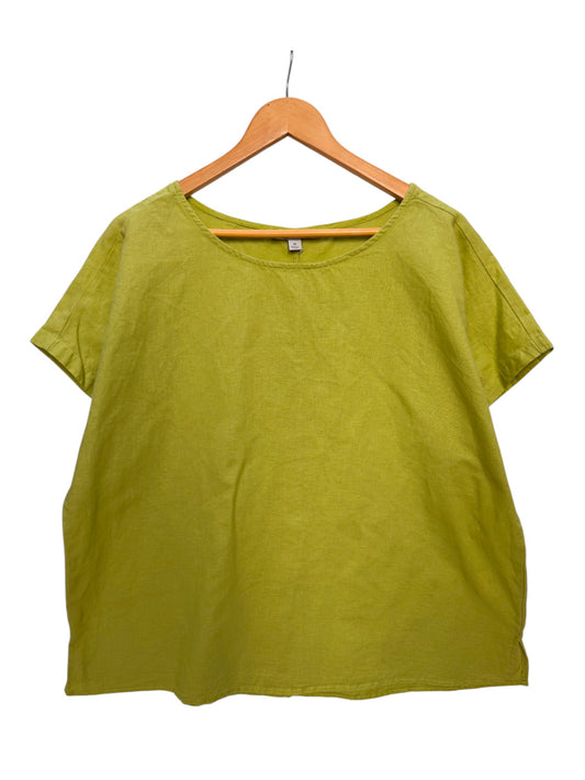 Linen Avocado Green Relaxed Linen Boxy Top