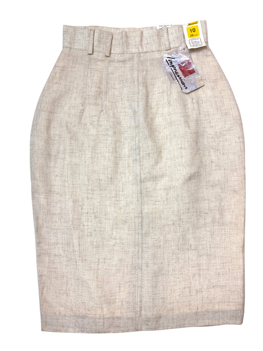 Vintage Oat-Colored Knee-Length Pencil Skirt
