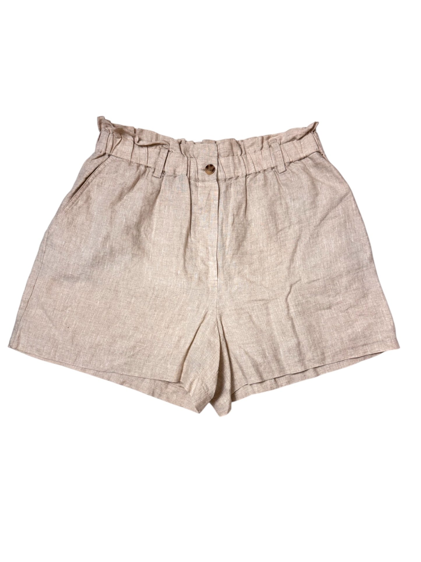 High-waist Linen Shorts