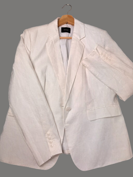 CA White Linen Tailored Jacket