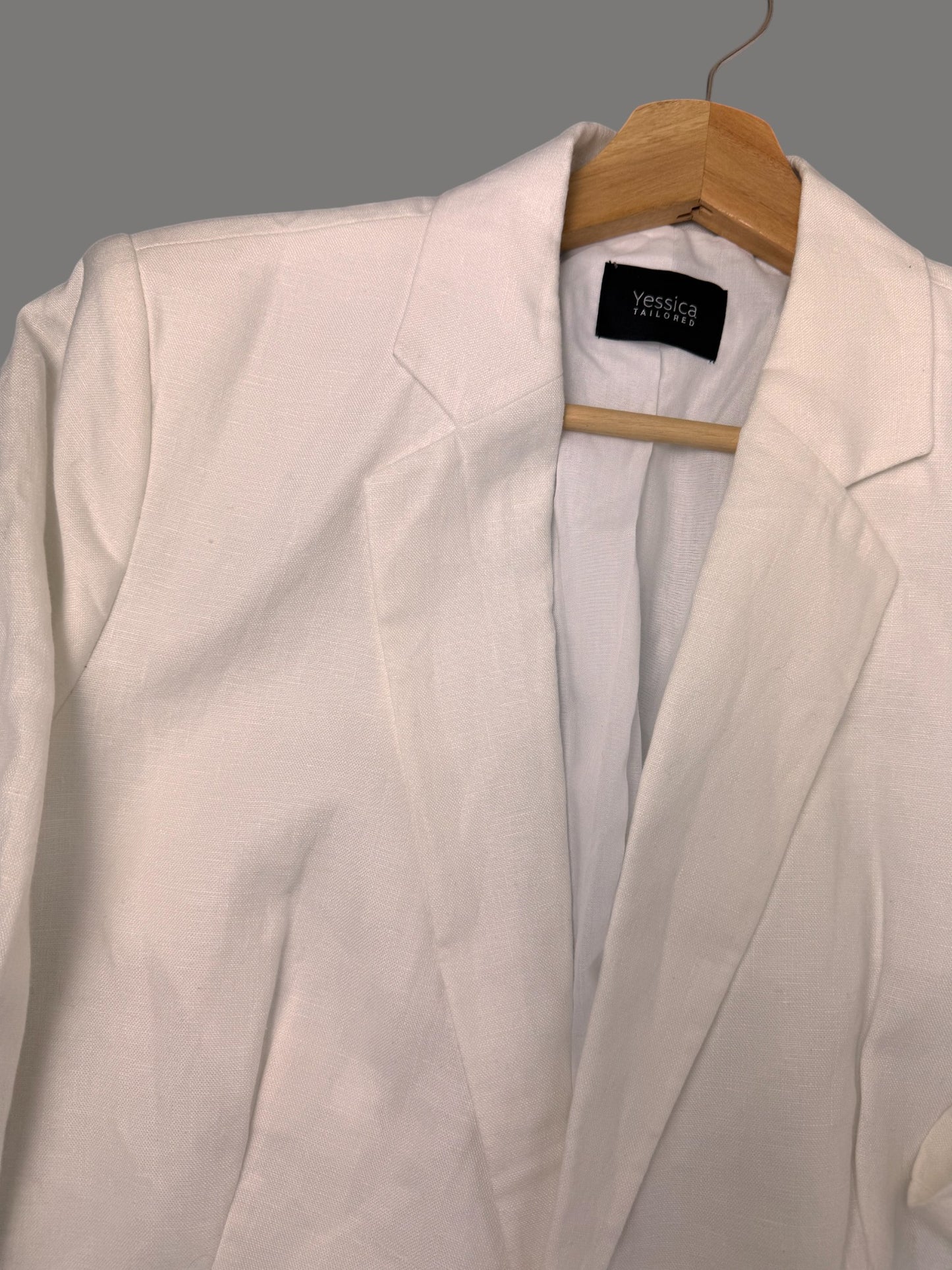 CA White Linen Tailored Jacket