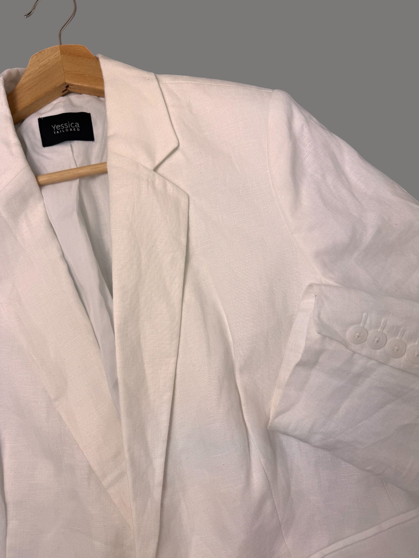 CA White Linen Tailored Jacket