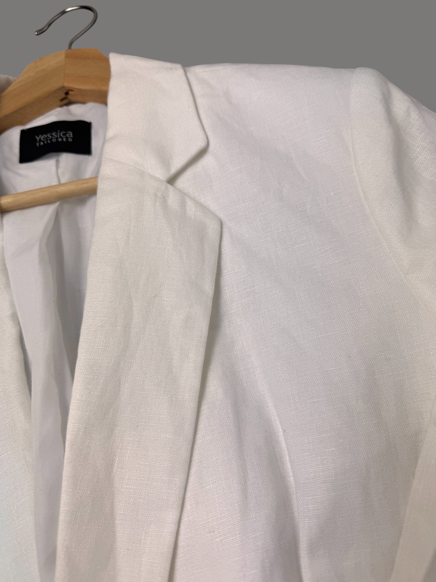 CA White Linen Tailored Jacket