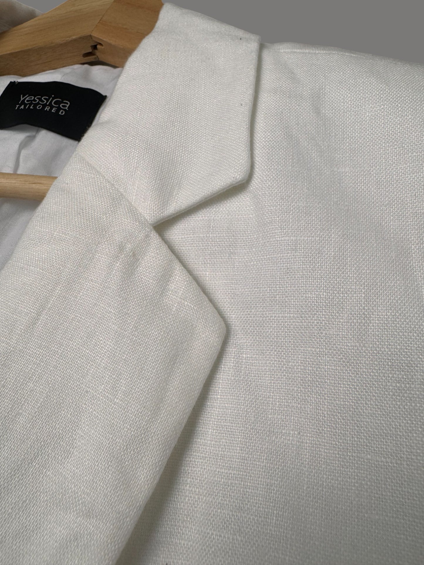 CA White Linen Tailored Jacket