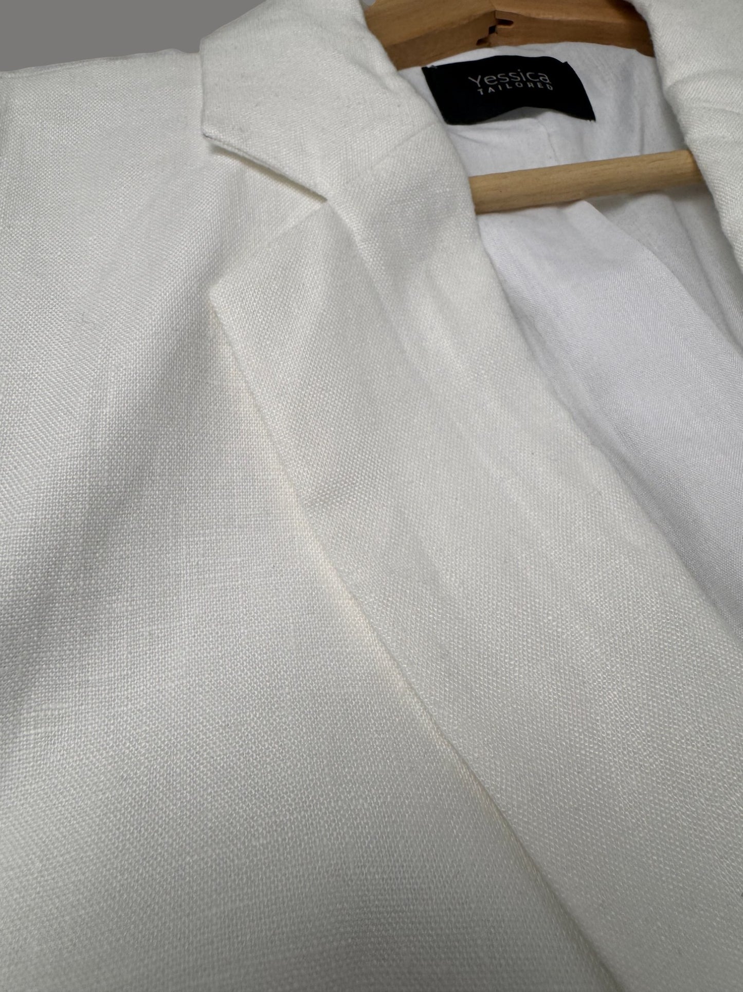 CA White Linen Tailored Jacket
