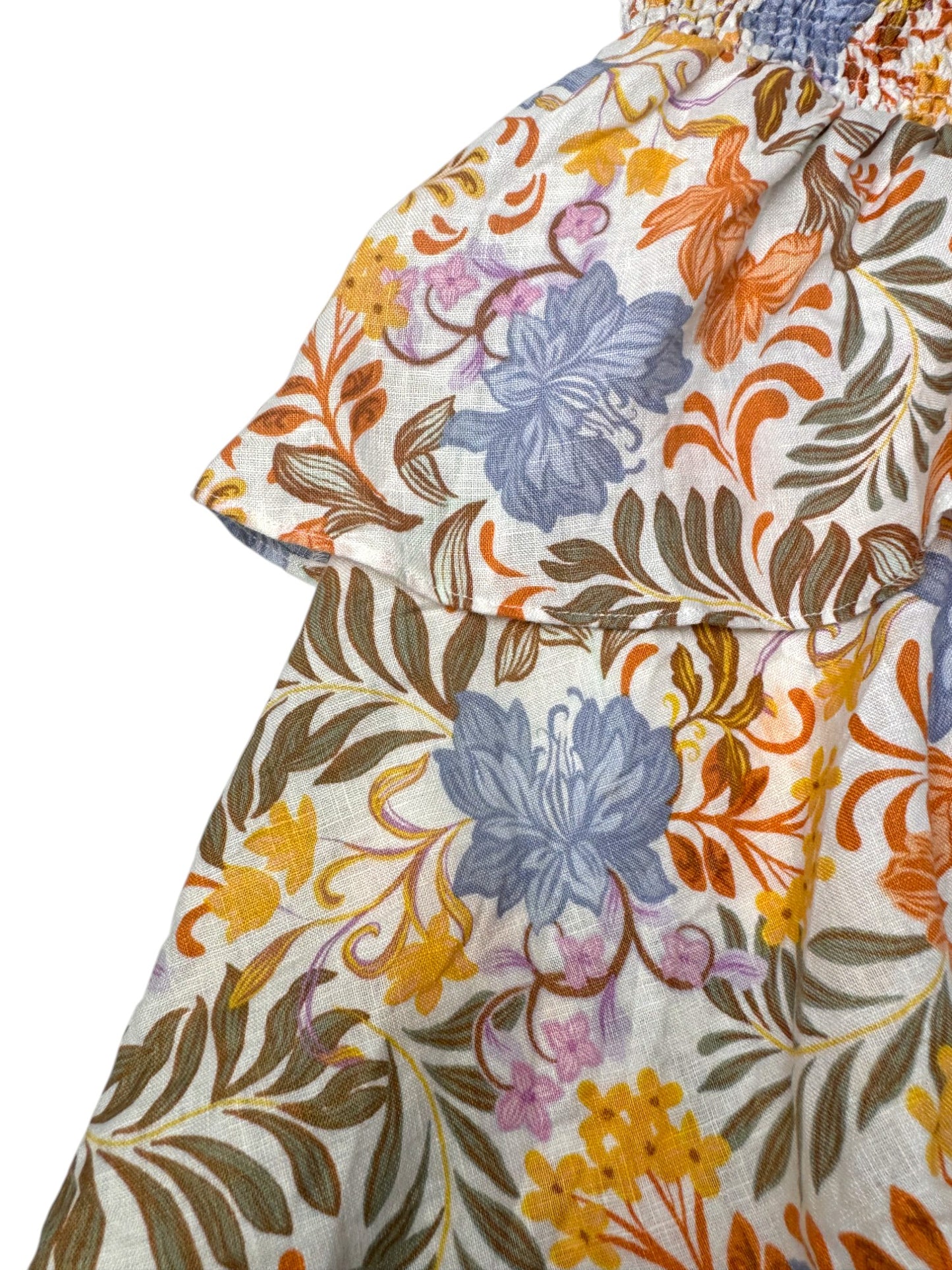 French Connection 100% Linen Layered Floral Skirt