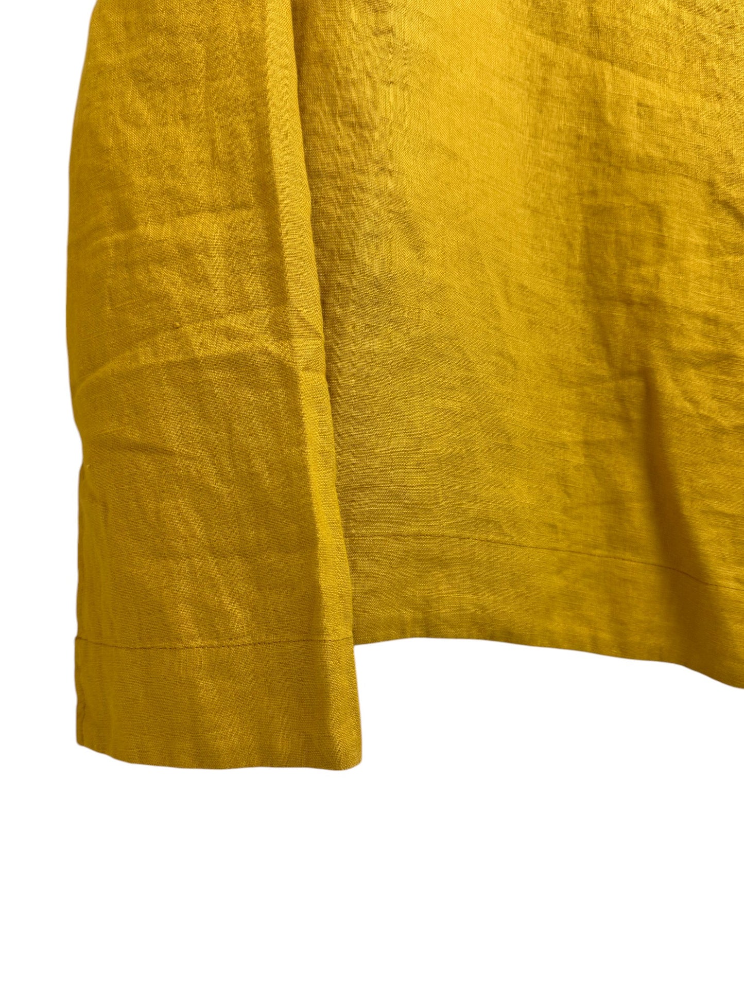 Venroy Mustard V-Neck Linen Top