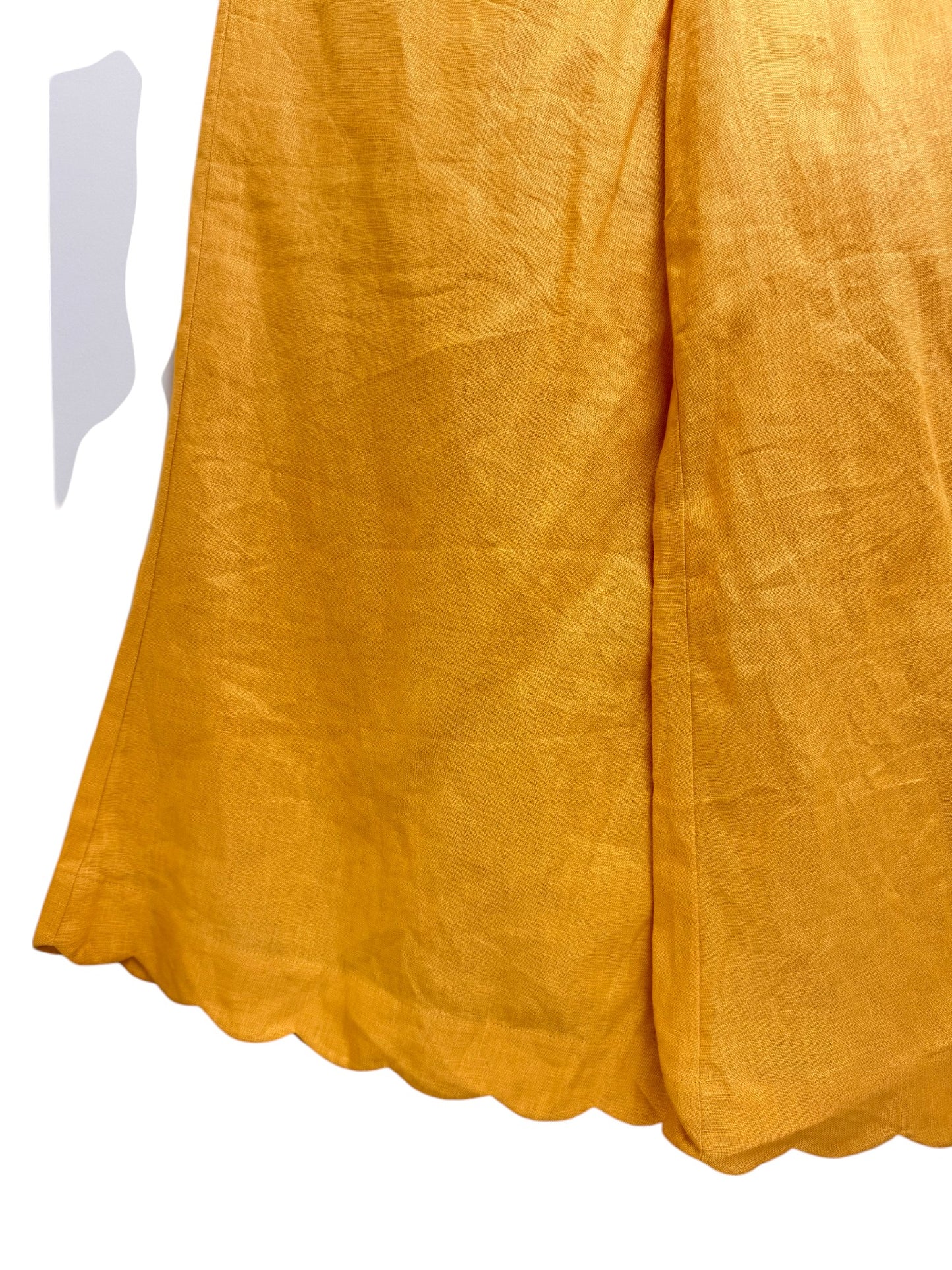 Versify Wide-Leg 100% Linen Scalloped Pants