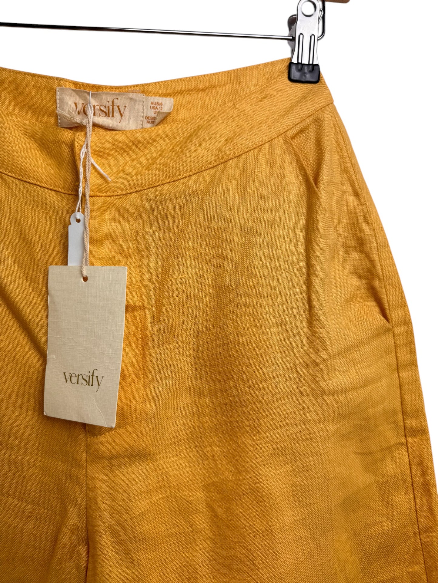 Versify Wide-Leg 100% Linen Scalloped Pants