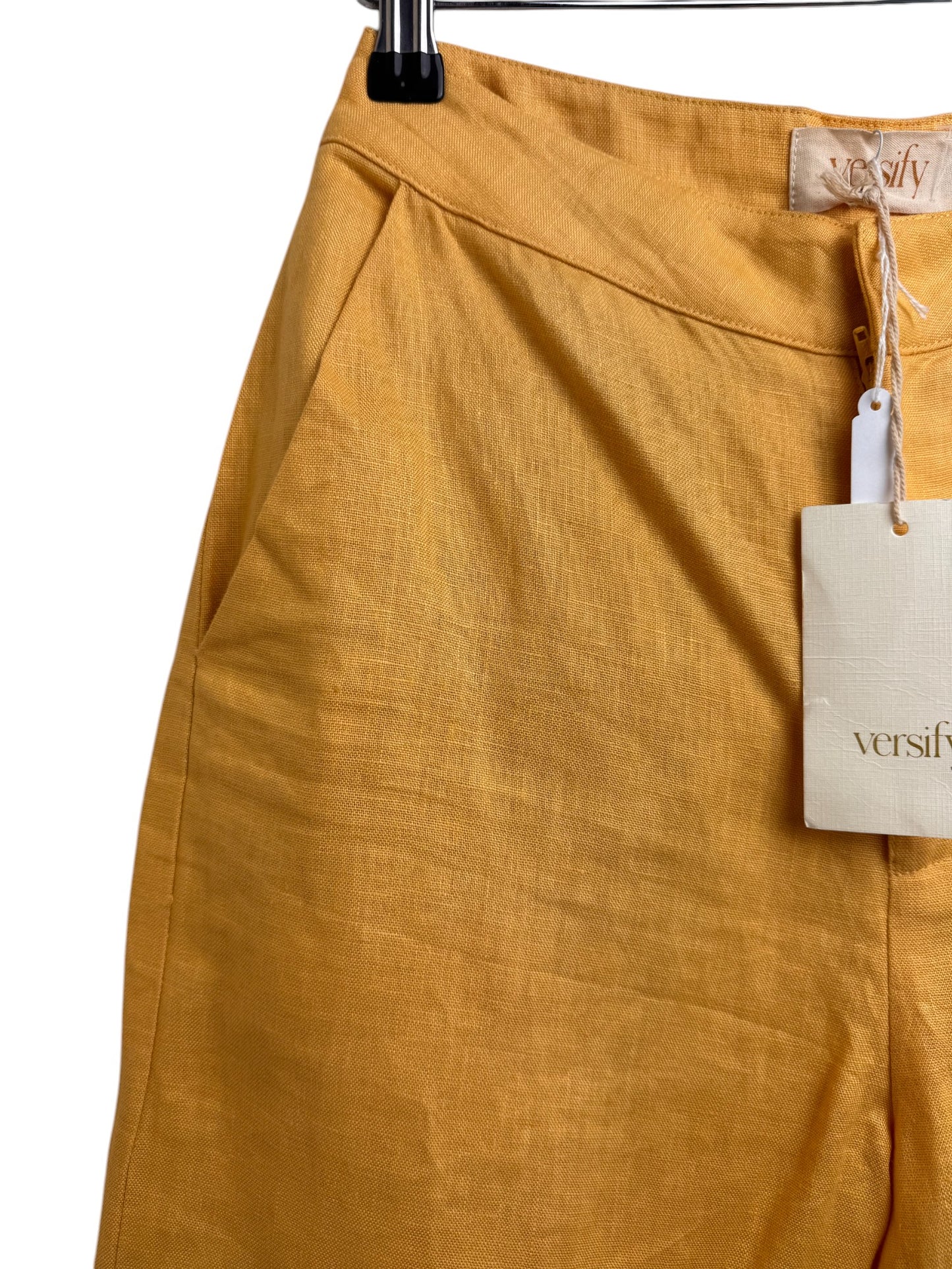 Versify Wide-Leg 100% Linen Scalloped Pants