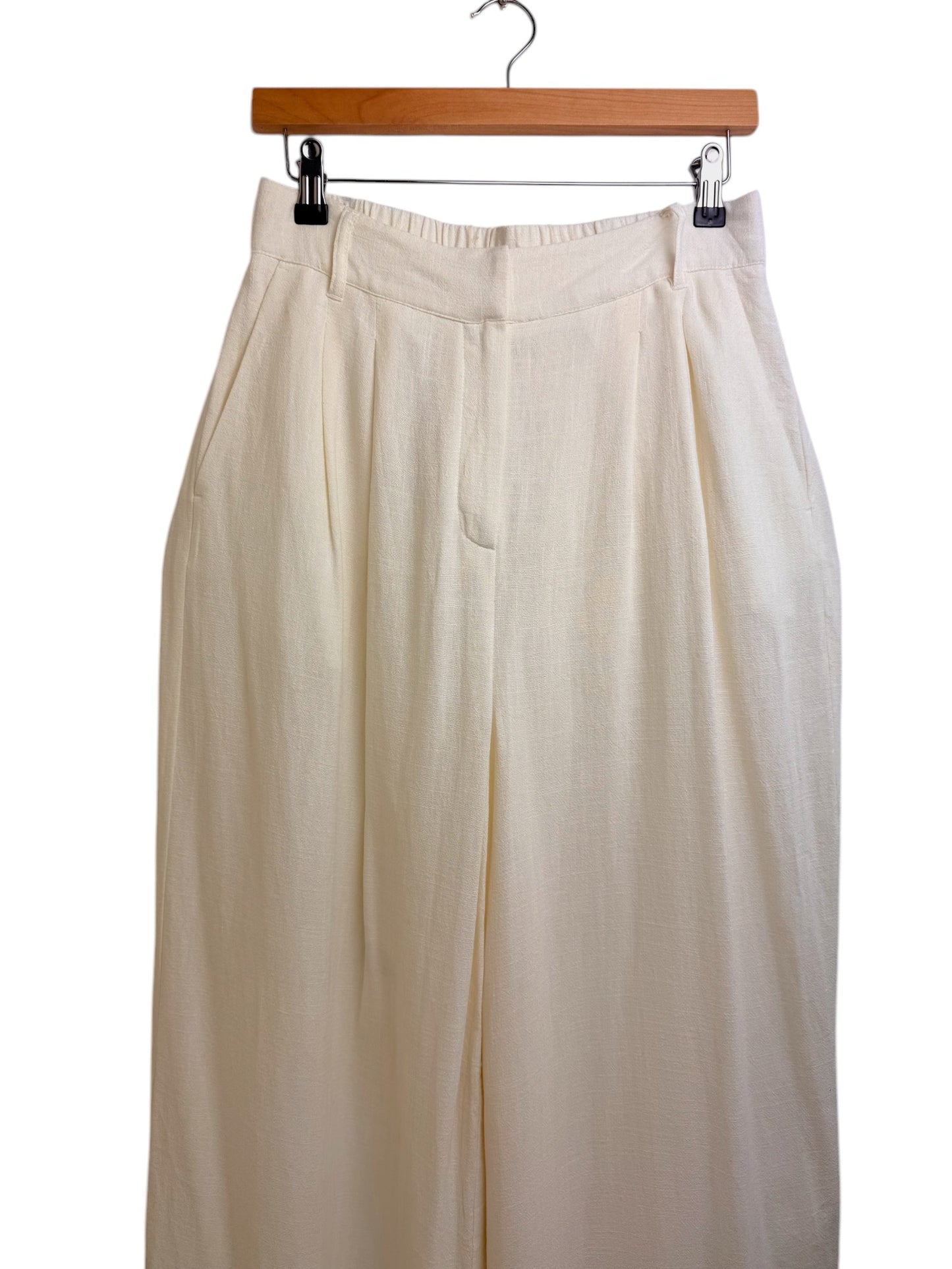 White Wide-Leg Beach Pants