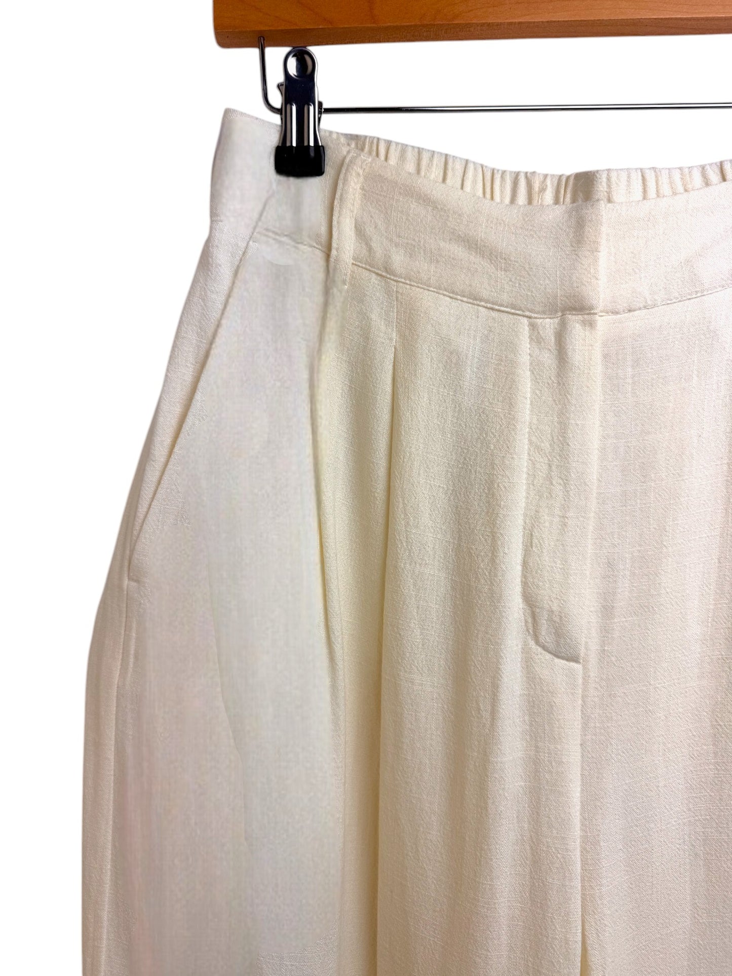 White Wide-Leg Beach Pants