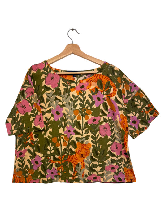Princess Highway 100% Linen Floral Boxy T-Shirt