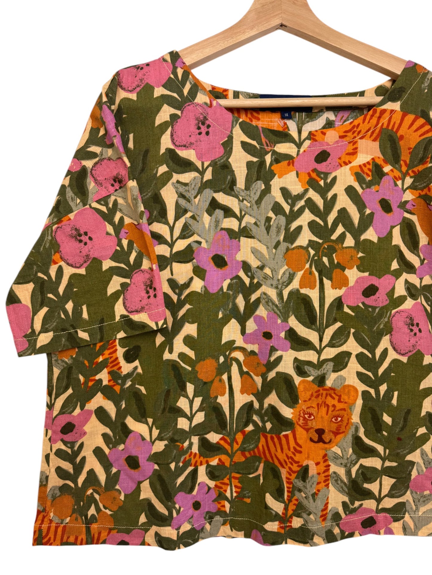 Princess Highway 100% Linen Floral Boxy T-Shirt