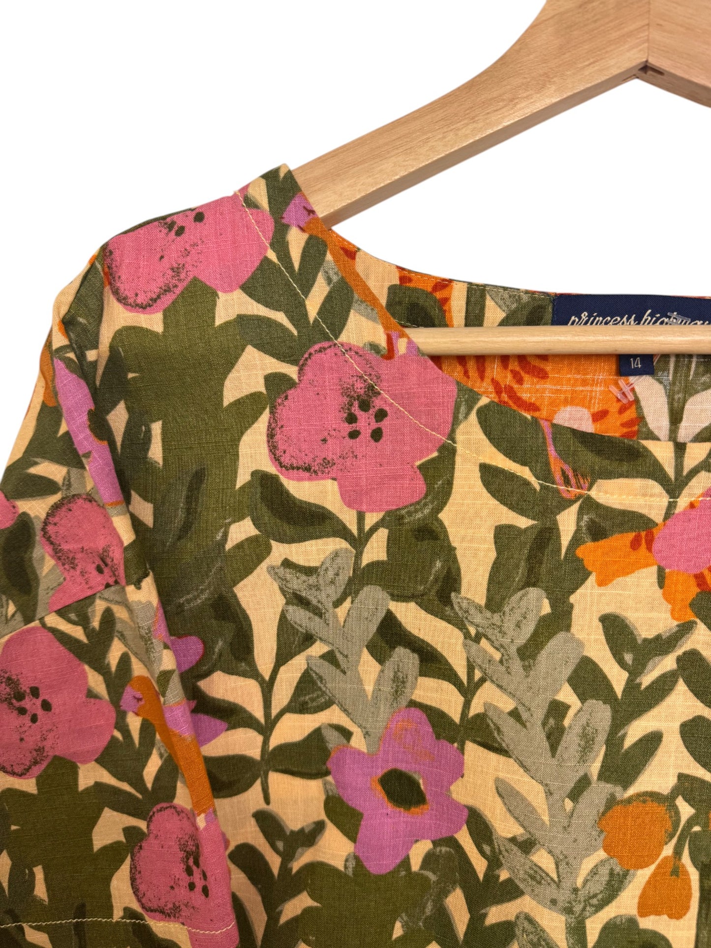 Princess Highway 100% Linen Floral Boxy T-Shirt
