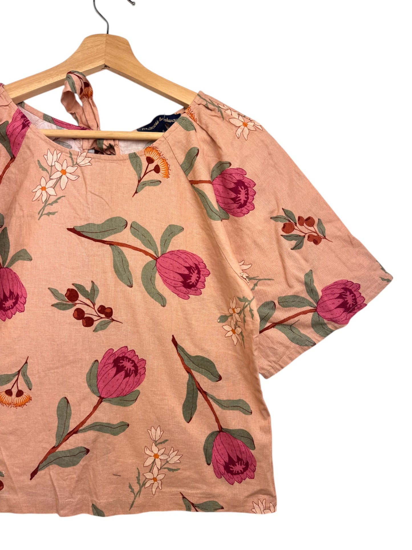 Princess Highway Linen Floral Boxy Top
