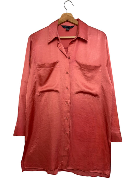 Primark Pink Silk-Texture Long Shirt