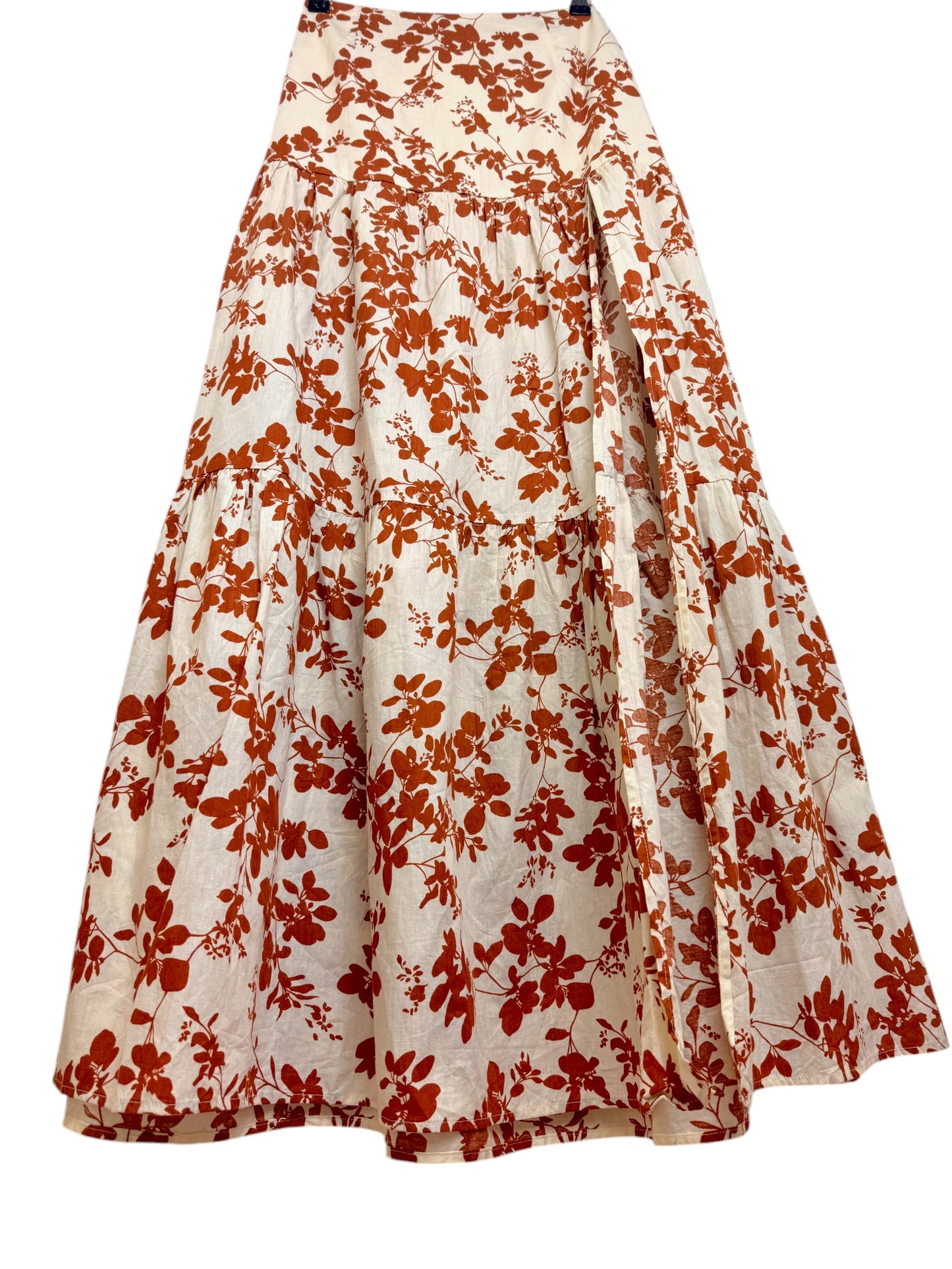 Showpo Layered Floral Maxi Skirt with High Slit