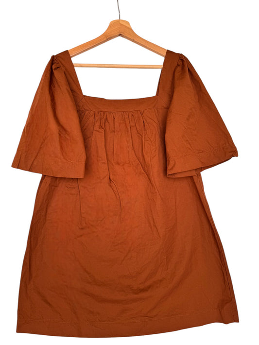Madison The Label Terracotta Square-Neck Shift Dress