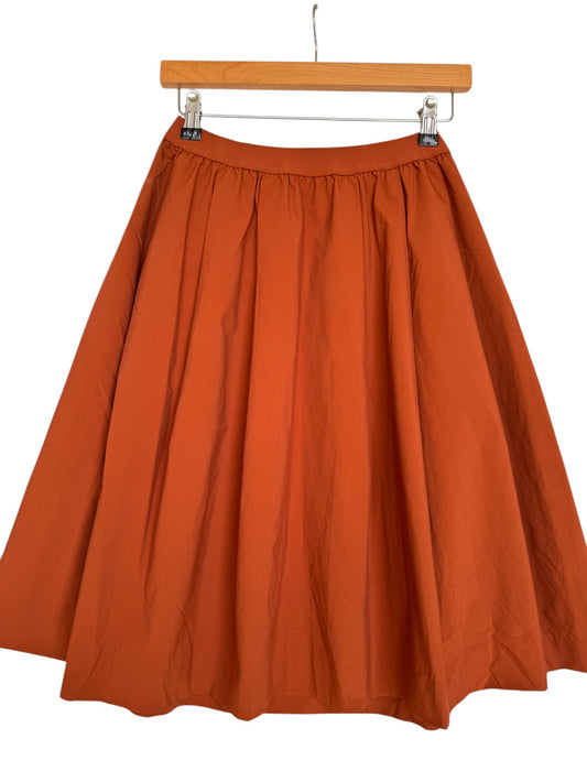 Uniqlo Terracotta Pleated Balloon Midi Skirt