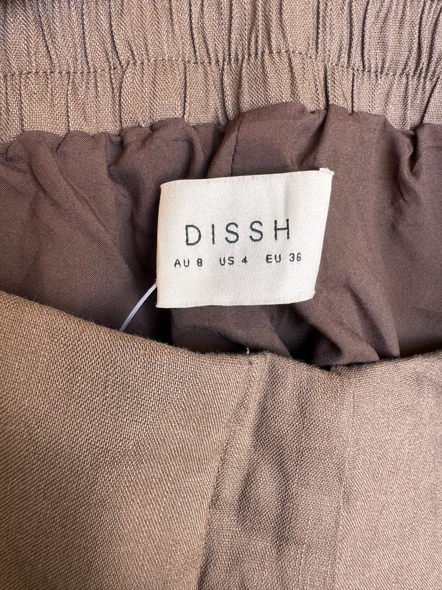 Dissh Brown Linen High-Waist Shorts