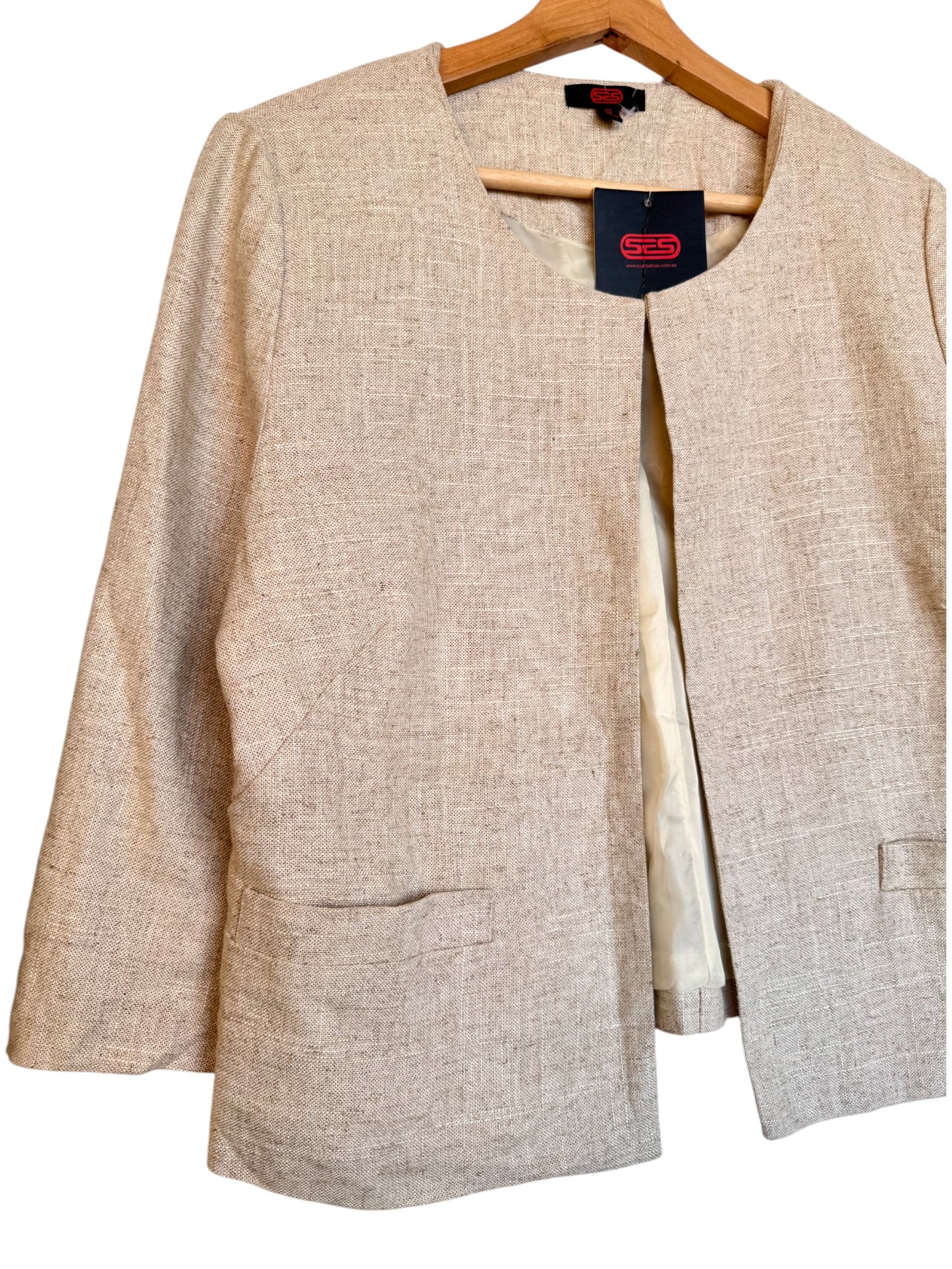 Oat Beige Linen Boxy Blazer – Timeless & Effortless Chic