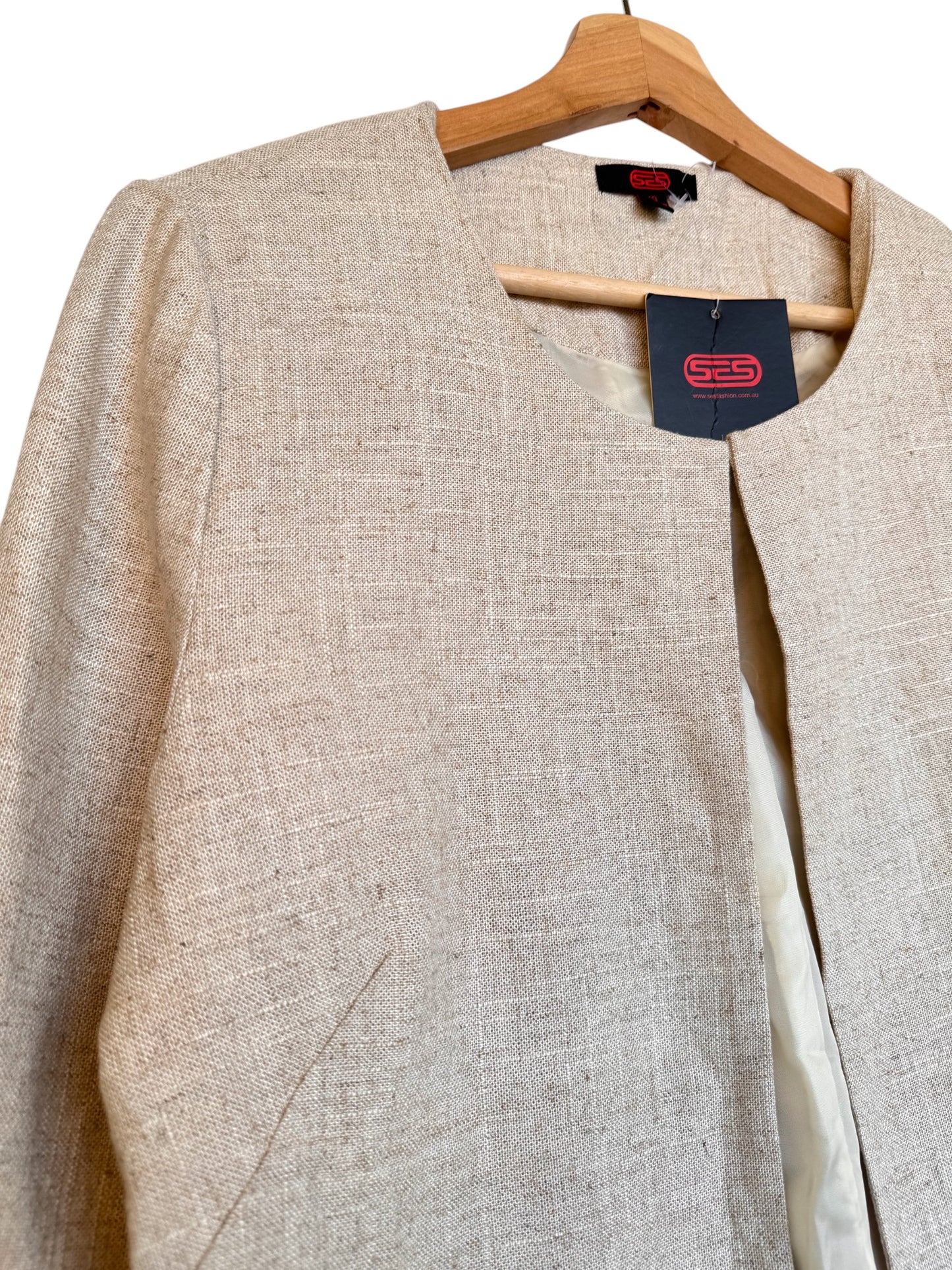 Oat Beige Linen Boxy Blazer – Timeless & Effortless Chic