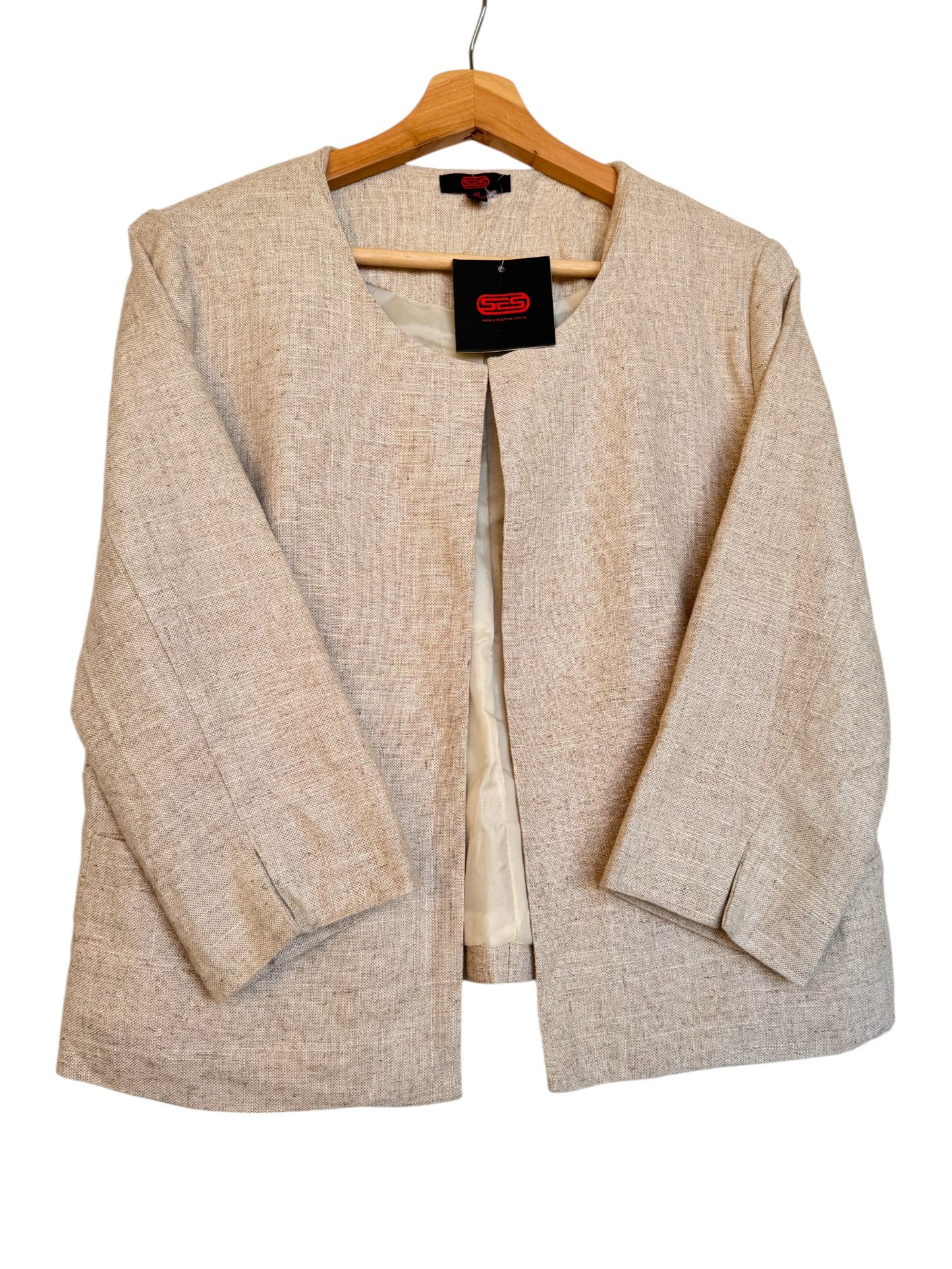 Oat Beige Linen Boxy Blazer – Timeless & Effortless Chic