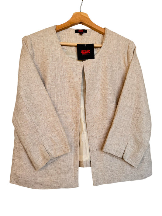 Oat Beige Linen Boxy Blazer – Timeless & Effortless Chic