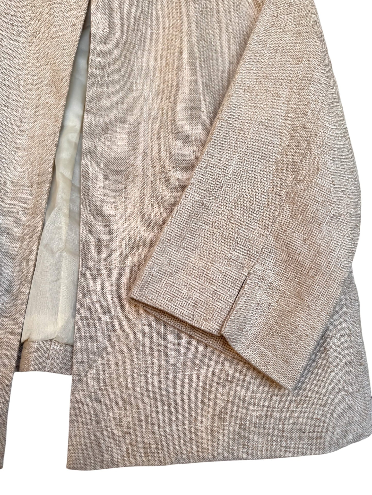 Oat Beige Linen Boxy Blazer – Timeless & Effortless Chic