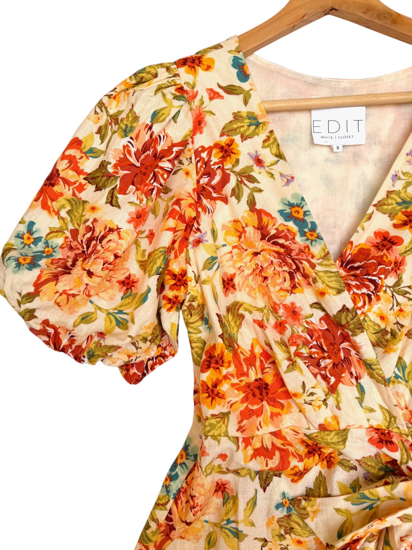 EDIT White Closet Yellow Floral Mini Wrap Dress – Chic & Feminine