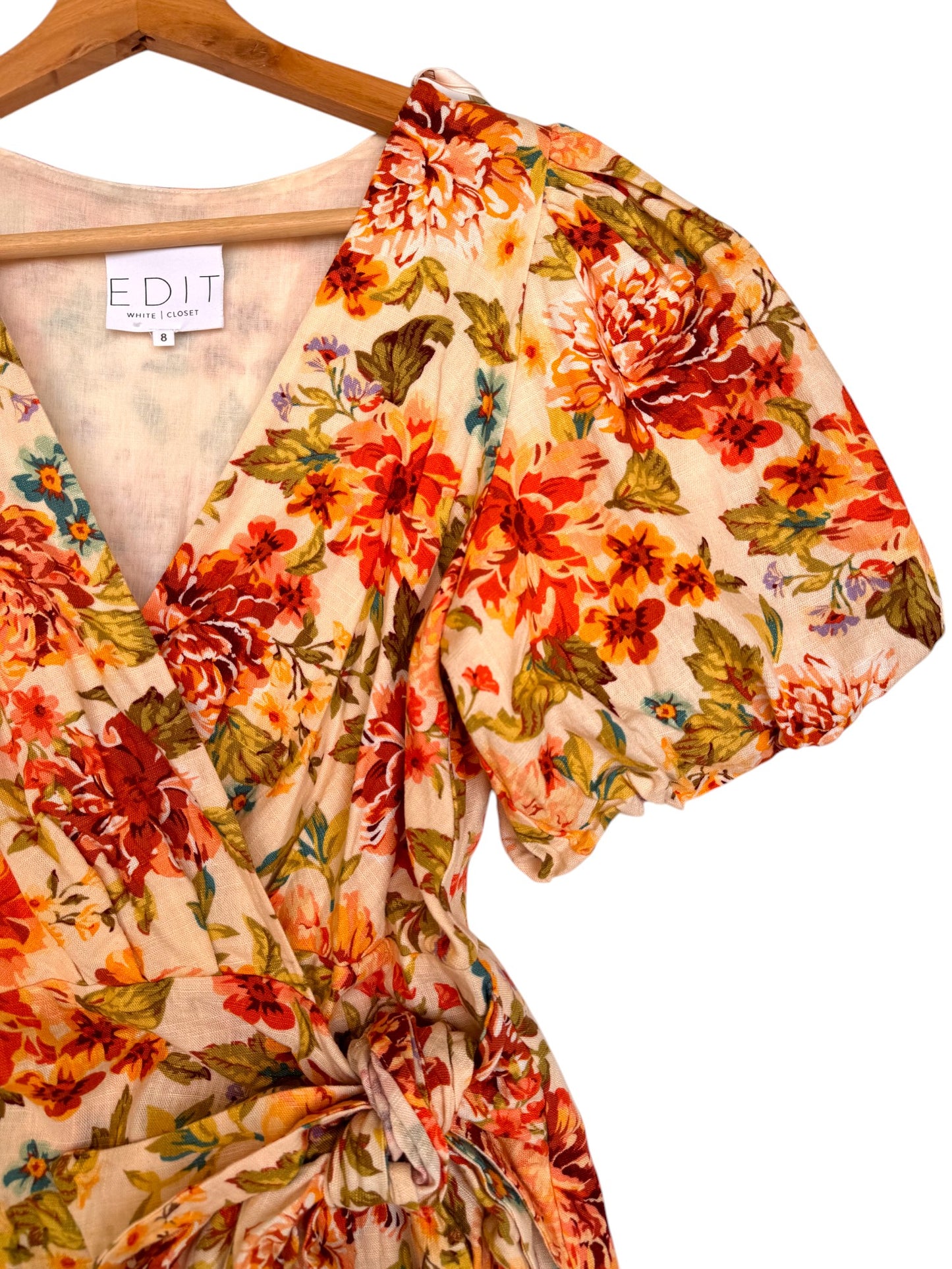 EDIT White Closet Yellow Floral Mini Wrap Dress – Chic & Feminine