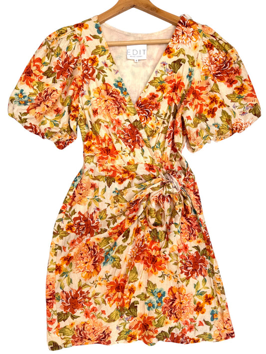 EDIT White Closet Yellow Floral Mini Wrap Dress – Chic & Feminine