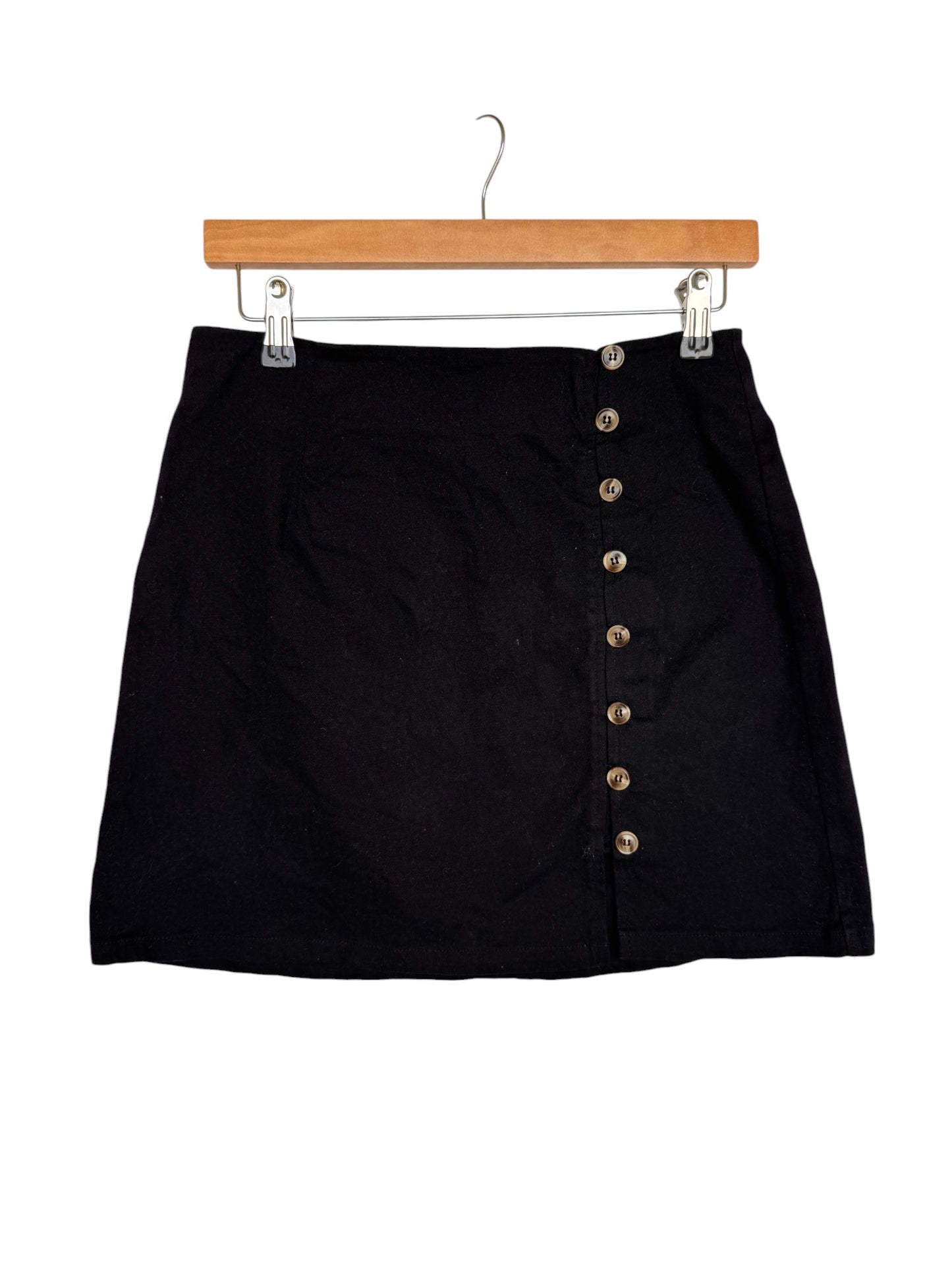 Dotti Black Side-Button Denim Skirt – Timeless & Chic