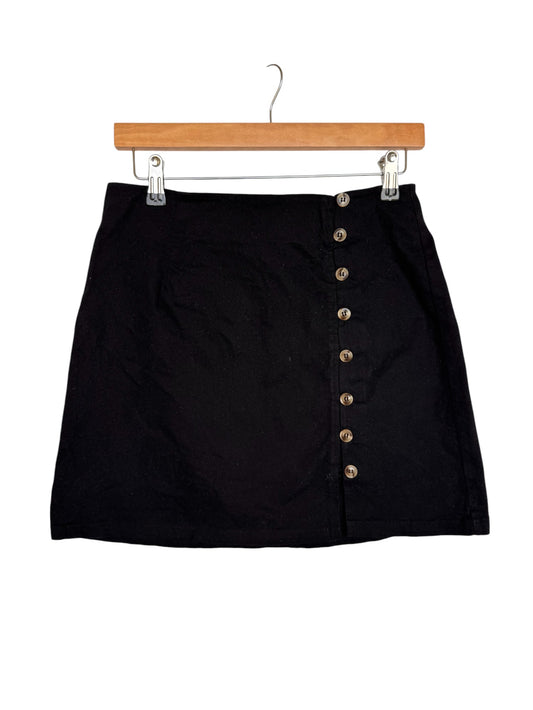 Dotti Black Side-Button Denim Skirt – Timeless & Chic