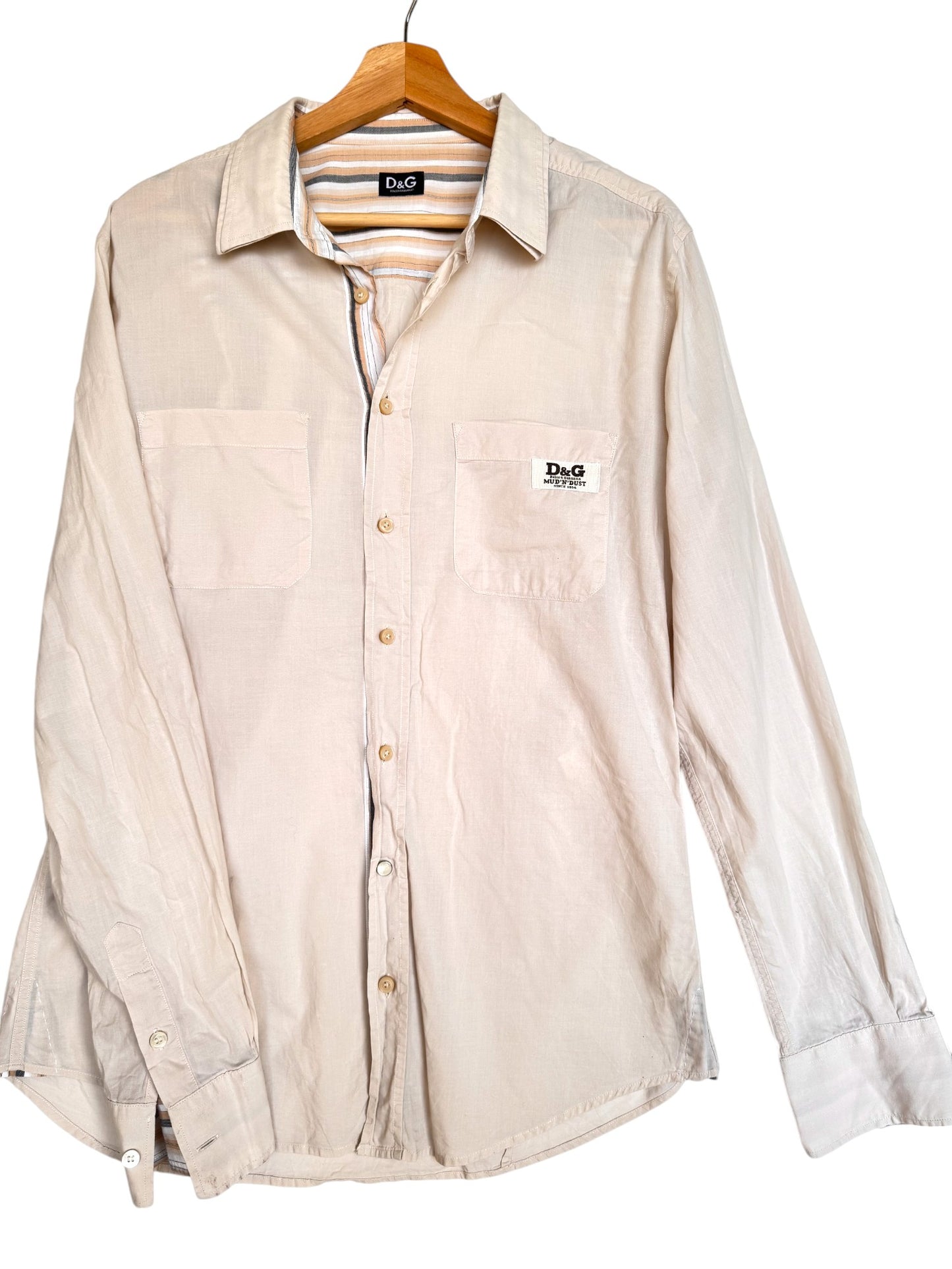 Vintage D&G Mud N Dust Cotton Shirt in Light Beige