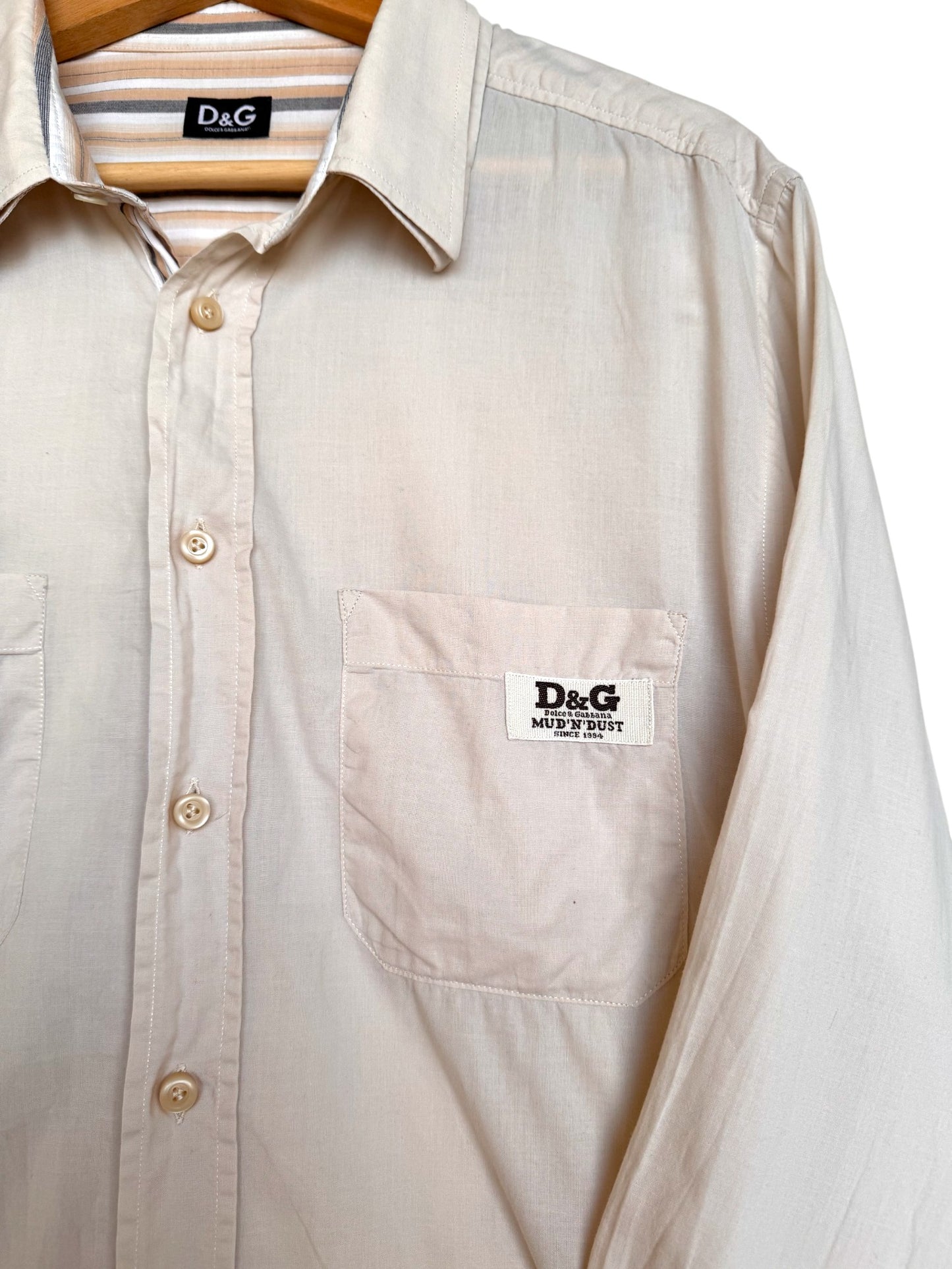 Vintage D&G Mud N Dust Cotton Shirt in Light Beige