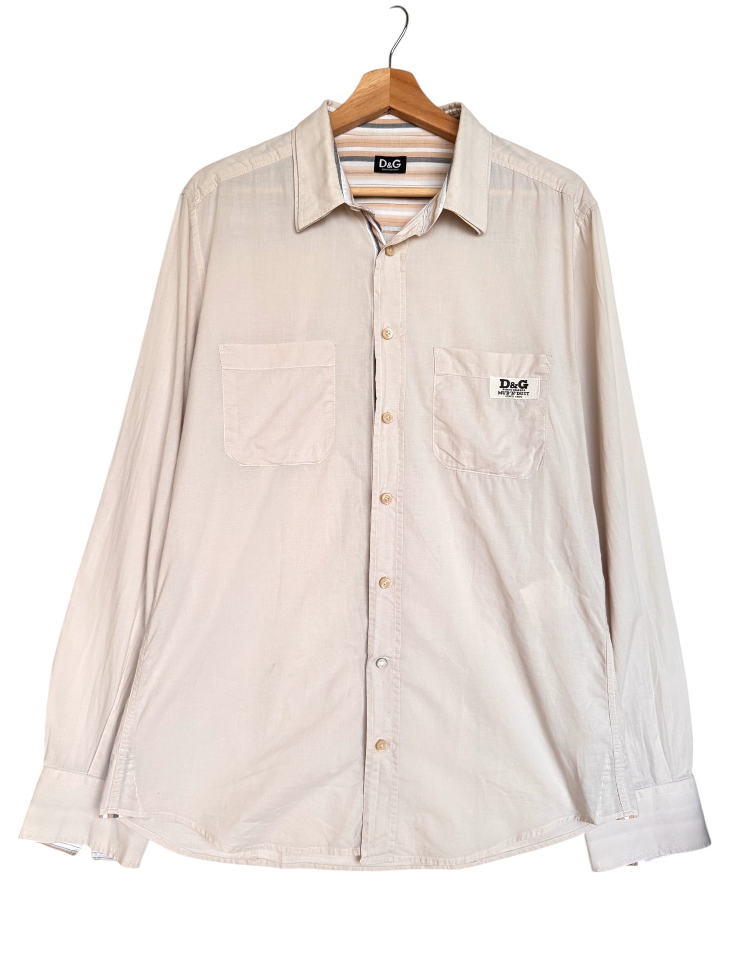 Vintage D&G Mud N Dust Cotton Shirt in Light Beige