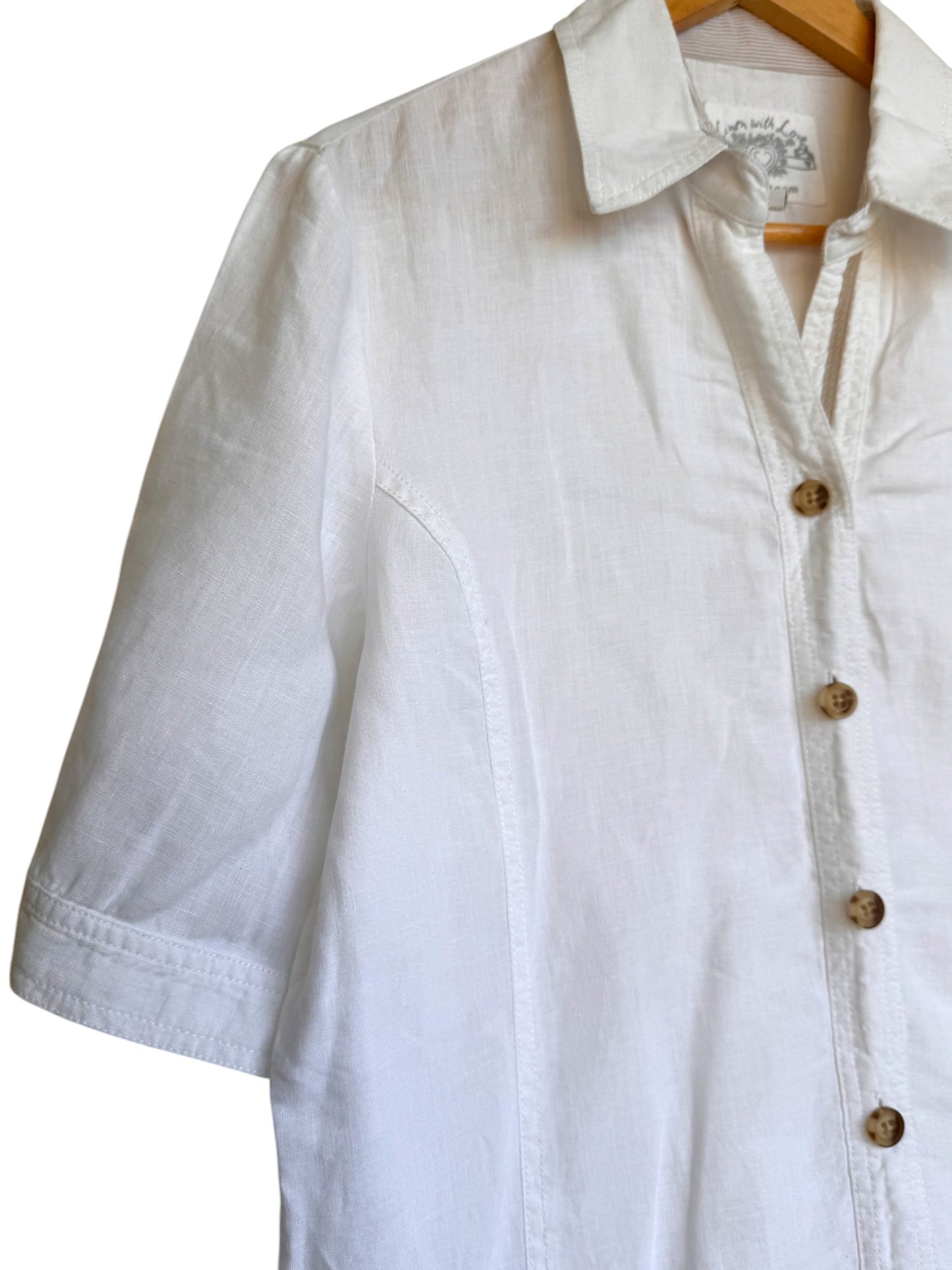 Katestorm White 100% Linen Button-Down Shirt – Oversized & Breezy Summer Staple