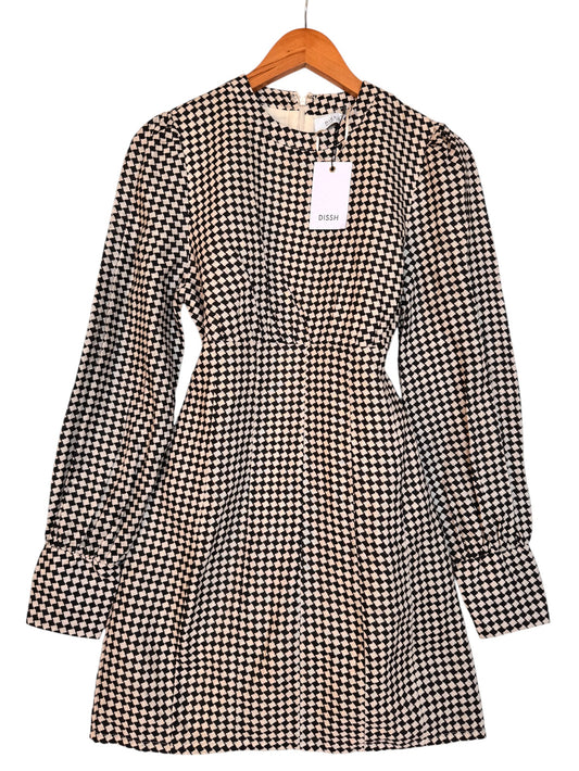 DISSH Gaia Houndstooth Linen Cocktail Dress – Timeless Elegance & Luxury