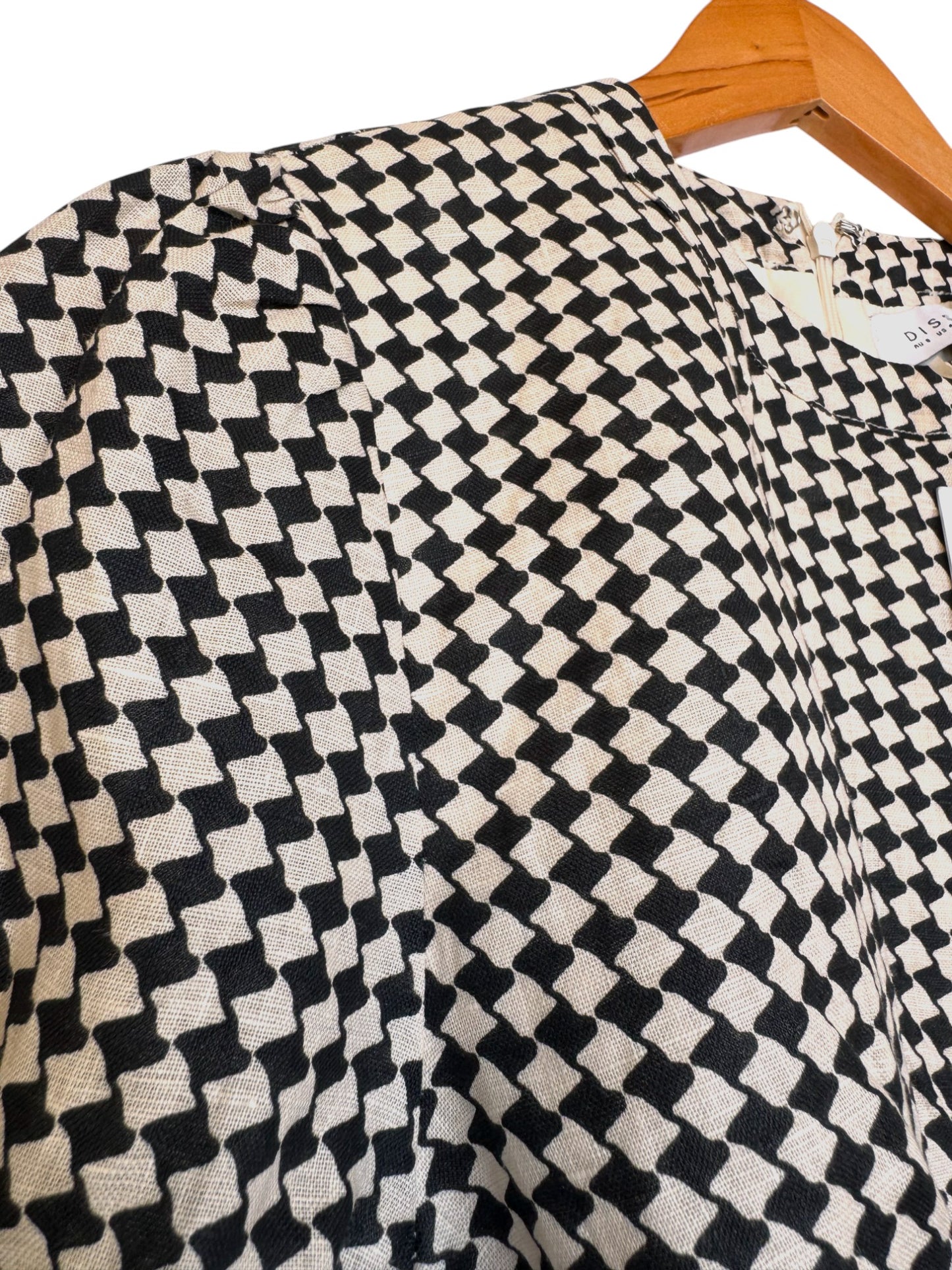 DISSH Gaia Houndstooth Linen Cocktail Dress – Timeless Elegance & Luxury