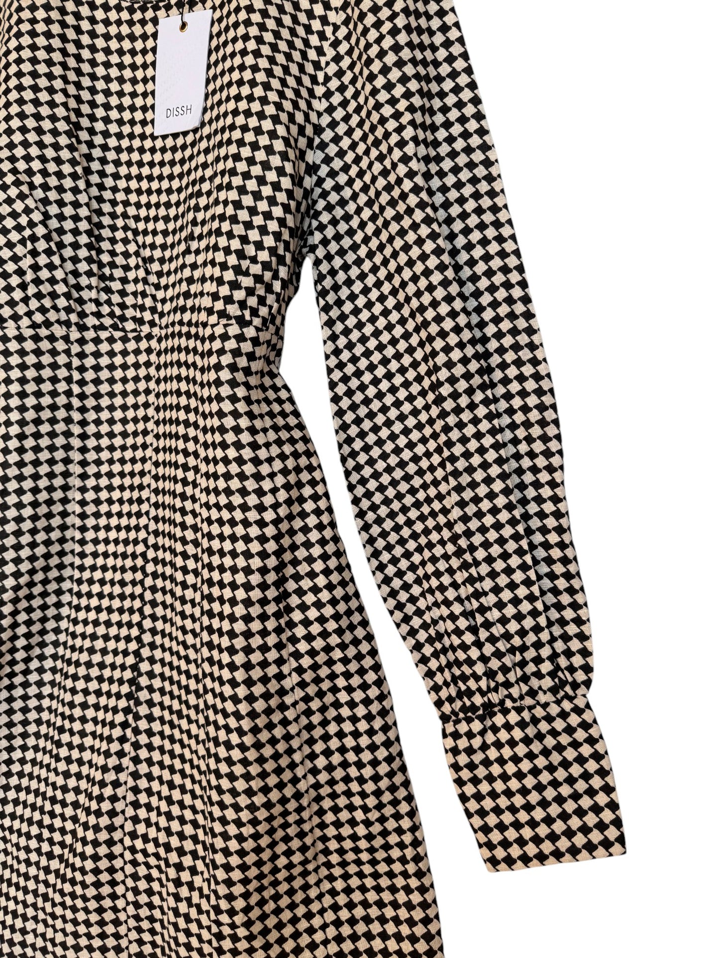 DISSH Gaia Houndstooth Linen Cocktail Dress – Timeless Elegance & Luxury
