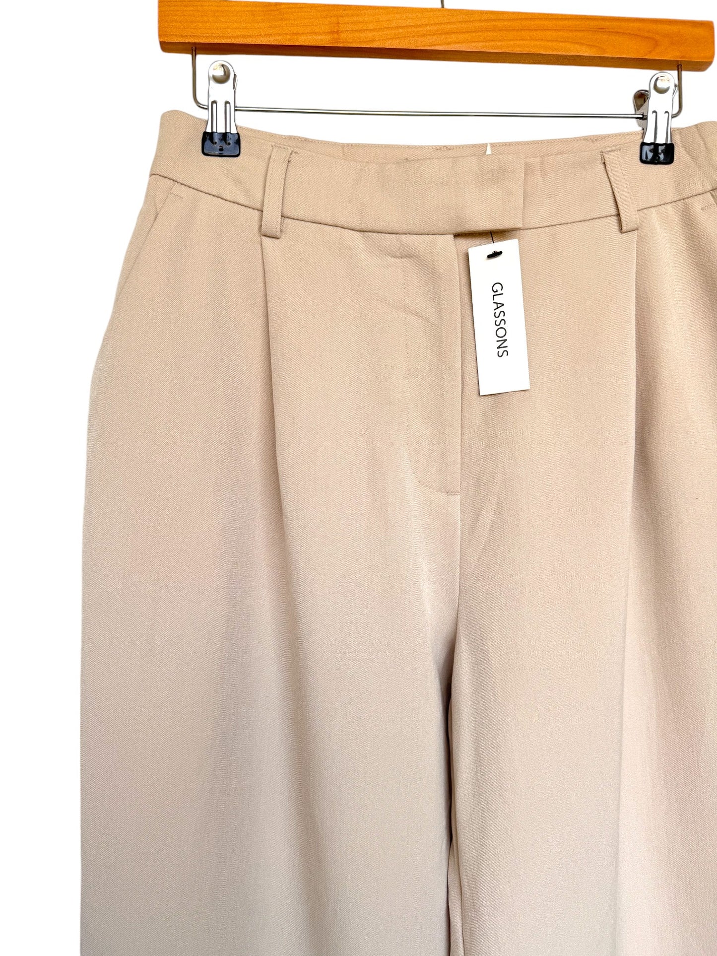 Glassons Wide Leg Trousers in Natural Beige – New with Tags